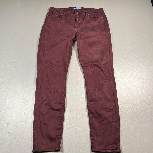 7 For All Mankind Denim - 7 For All Mankind Jeans Womens 31 Burgundy Blair Stretch Lightweight